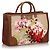 Cartella Gucci Brown Bamboo Needlepoint Canvas - vista 2