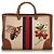 Cartella Gucci Brown Bamboo Needlepoint Canvas - vista 3