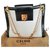 Wonderful vintage Céline bag Black White Golden Leather  ref.144033