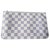 Superbo portafoglio Neverfull a scacchi Azur Louis Vuitton Bianco Blu Tela  ref.144385