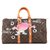 Louis Vuitton Keepall Travel Bag 45 lona feita sob encomenda do monograma "Fucking Taz" por PatBo! Marrom Couro  ref.144504