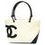 Chanel Cambon-Einkaufstasche Weiß Leder  ref.144520