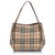 Burberry Brown Haymarket Coated Canvas Canterbury Tote Bag Multiple colors Beige Leather Cloth Cloth  ref.144790