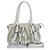 Burberry White Leather Lowry Ruffled Satchel  ref.144857