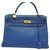 Hermès Hermes Bag Kelly 32 Azul Couro  ref.144915