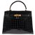 Hermès Superb Hermes Kelly 28 black Porosus Crocodile saddle, gold plated hardware in very good condition! Exotic leather  ref.145136