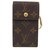 Portachiavi in pelle marrone con monogramma Louis Vuitton Tela Metallo  ref.145156