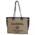 Chanel Cabas Deauville Beige Cloth  ref.145215