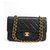 Chanel preto clássico médio couro de carneiro Flap Bag  ref.145301