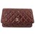 Wallet On Chain Chanel WOC Bordeaux k Silver hardware Dark red Patent leather  ref.145641
