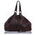 Yves Saint Laurent Sacola alinhada couro de YSL Brown Bolsa Marrom Castanho escuro  ref.145831