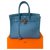 Hermès Birkin 35 Azul Azul claro Couro  ref.145874