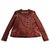 Chaqueta trapecio Bash Cyra en cuero burdeos - vista 2