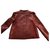 Chaqueta trapecio Bash Cyra en cuero burdeos - vista 3