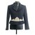 Giacca Chanel in lana nera ricamata con strass Nero Argento Seta  ref.146504