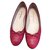Chanel Sapatilhas de ballet Vermelho Couro  ref.146709
