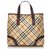 Burberry Brown Haymarket Check Tote Bag Multiple colors Beige Leather Plastic  ref.147076