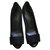 Louis Vuitton Heels Black Leather Velvet  ref.147347