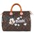 Louis Vuitton Speedy Handbag 30 Customized "Bambi" Monogram by PatBo! Brown Leather Cloth  ref.147512