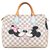 Louis Vuitton Speedy Handbag 30 checkered azure pattern "Minnie & Mickey in Love" by PatBo! Beige Leather Cloth  ref.147515