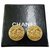 Chanel Clip-On Vintage CC Golden Gelbes Gold  ref.147977