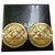Chanel Clip-on Vintage CC Dourado Banhado a ouro  ref.148534