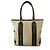 Thomas Burberry Burberry Beige / Grey Canvas & Black Leather Trim Handtasche Tote Große Einkaufstasche - Ansicht 2