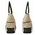 Thomas Burberry Burberry Beige / Grey Canvas & Black Leather Trim Handtasche Tote Große Einkaufstasche - Ansicht 5