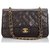 Timeless Chanel Black Medium Flap Bag mit Lammfellfutter Schwarz Leder  ref.149283