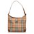 Burberry Brown Haymarket Check Canvas Shoulder Bag Multiple colors Beige Leather Cloth Cloth  ref.149286