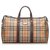 Burberry Brown Haymarket Check Canvas Travel Bag Multiple colors Beige Leather Cloth Cloth  ref.149463