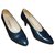 Chanel Pumps Navy blue Leather  ref.149503