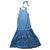 Louis Vuitton Halterneck blue cotton dress  ref.149644