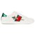Zapatillas bordadas Gucci Ace Blanco Cuero  ref.149692