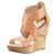 Diane Von Furstenberg DvF Opal wedge heels Light brown Leather Wood  ref.149726