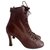 Céline Glove boots with laces Brown Dark brown Leather  ref.149833