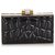 Yves Saint Laurent YSL Black Embossed Patent Leather Clutch Bag Metal  ref.150276