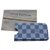 Etui téléphone Louis Vuitton Toile Damier Azur reconverti en porte cartes de visites Cuir Bleu Beige  ref.150381