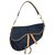 Saddle bag Dior Denim Cuir Jean Bleu  ref.150465