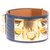 Hermès Bracelete lindo de Hermes Colar azul do cão de jacaré de Mississippi, hardware banhado a ouro, Nova Condição! Couros exóticos  ref.150470