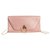 VALENTINO GARAVANI Demilune Leather Flap Clutch Bag Pink  ref.150542