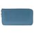 Très beau Portefeuille Hermès Azap en cuir lisse bleu, accastillage argenté, état neuf !  ref.150613