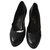 Chanel Zapatillas Negro Azul oscuro Cuero  ref.150621