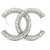 Chanel CC SHADOW RHINESTONE Silvery Metal  ref.150738
