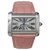 Relógio Cartier "Divan" em aço sobre couro.  ref.150937