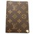 Louis Vuitton card holder Brown Leather Cloth  ref.151070