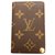 Louis Vuitton card holder Brown Leather Cloth  ref.151071
