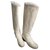 Chanel Botas forradas de piel Blanco Cuero  ref.151094