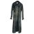 Autre Marque Faded gray crystal leather coat Grey Dark green  ref.151443