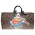 SuperBag "Superman I on" Louis Vuitton 55 Macassar Crossbody Customized by PatBo! Brown Black Leather Cloth  ref.151635